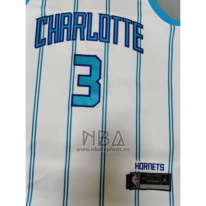 Camiseta Charlotte Hornets Terry Rozier III NO 3 Association 2020-21 Blanco